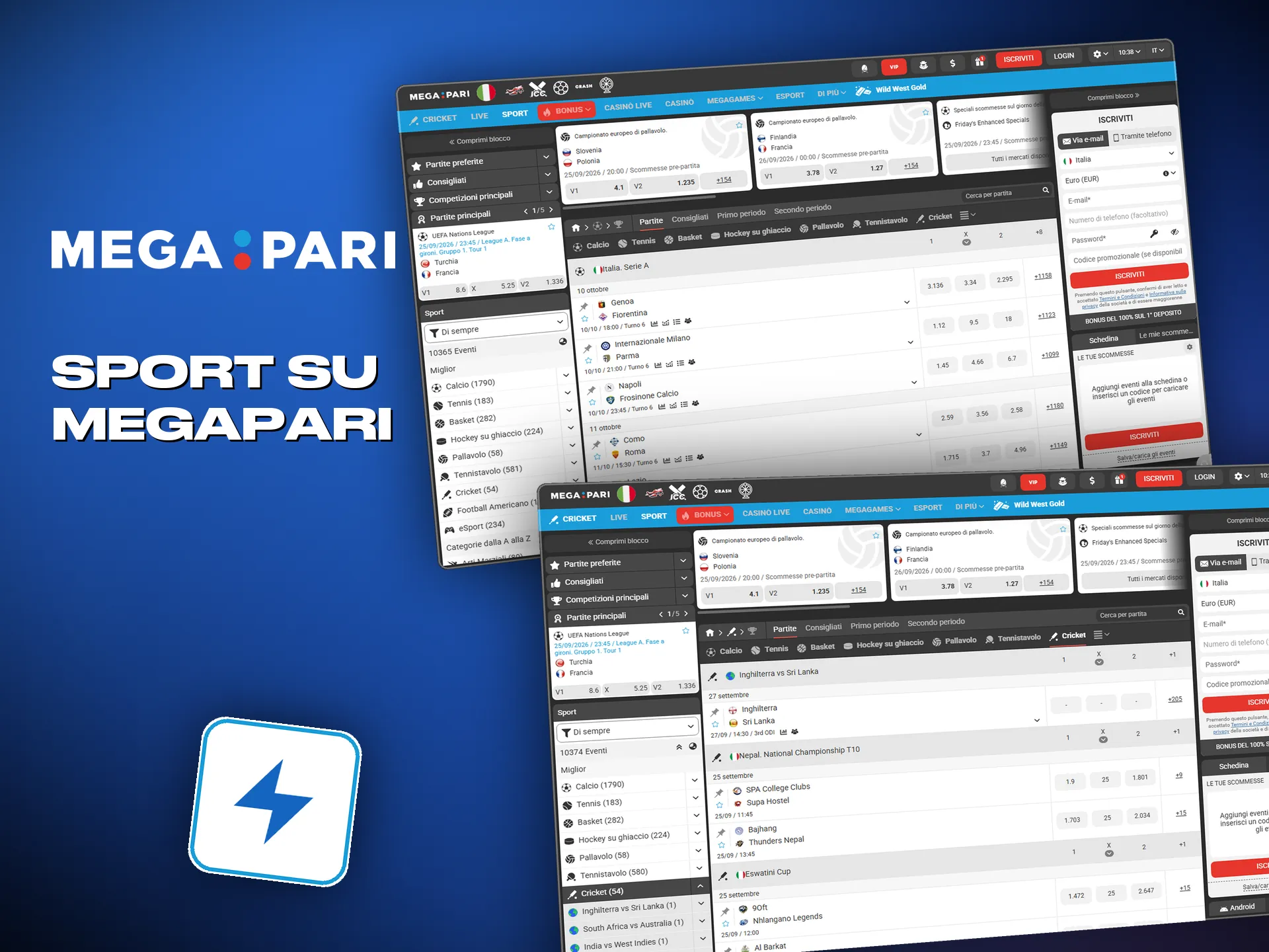 Megapari accetta scommesse sullo sport di tutto il mondo