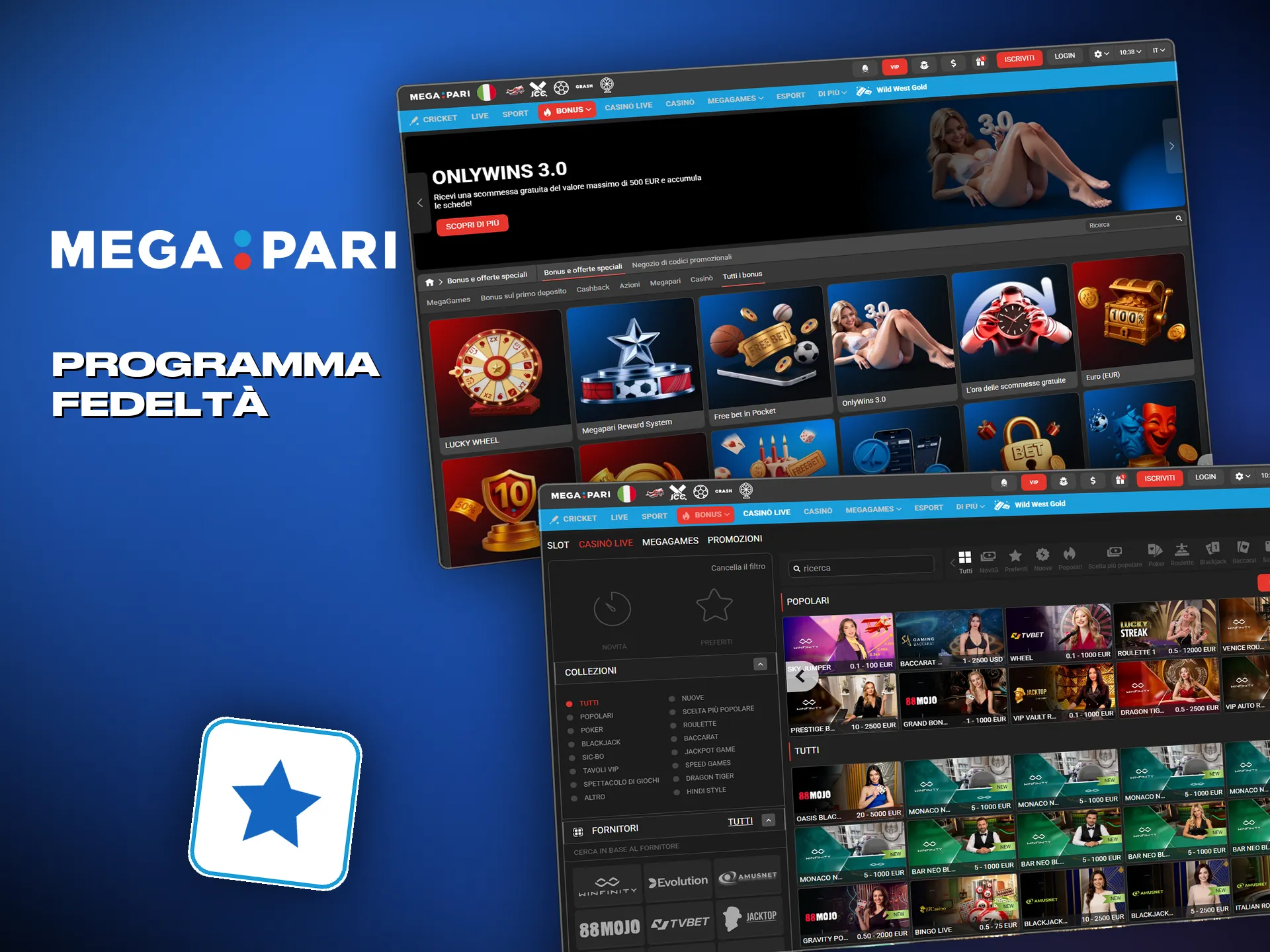 I punti si vedono sul conto Megapari e si usano liberamente