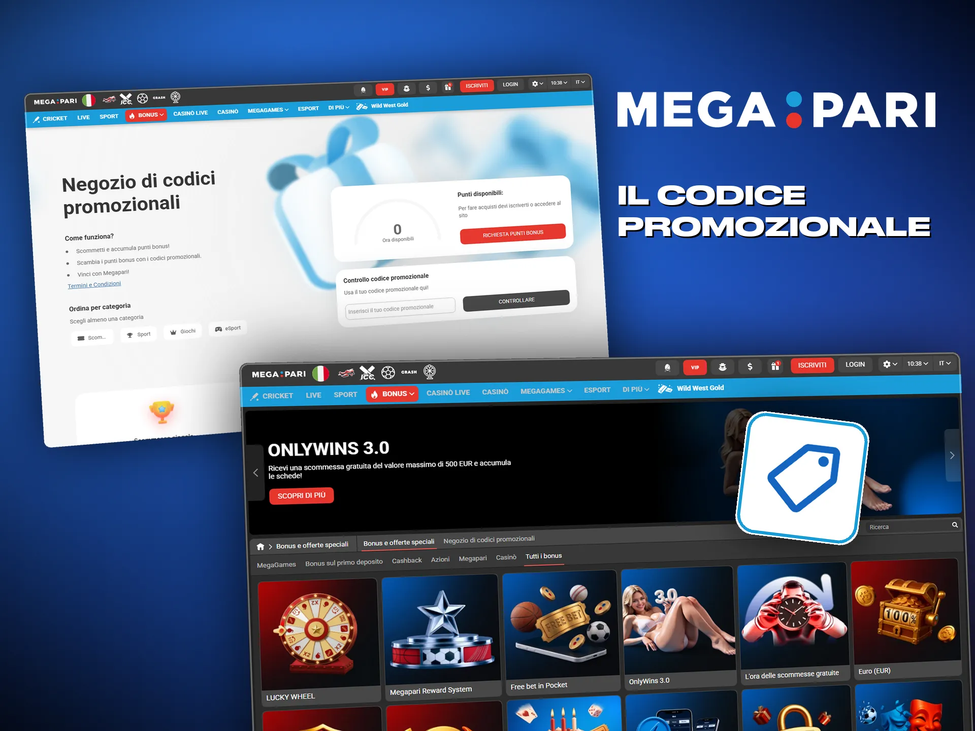 Il codice promozionale al deposito assegna il bonus