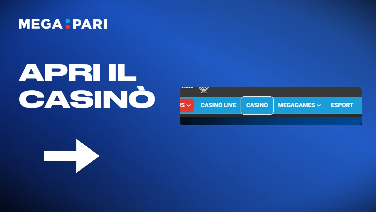 Apertura del menu casinò su Megapari