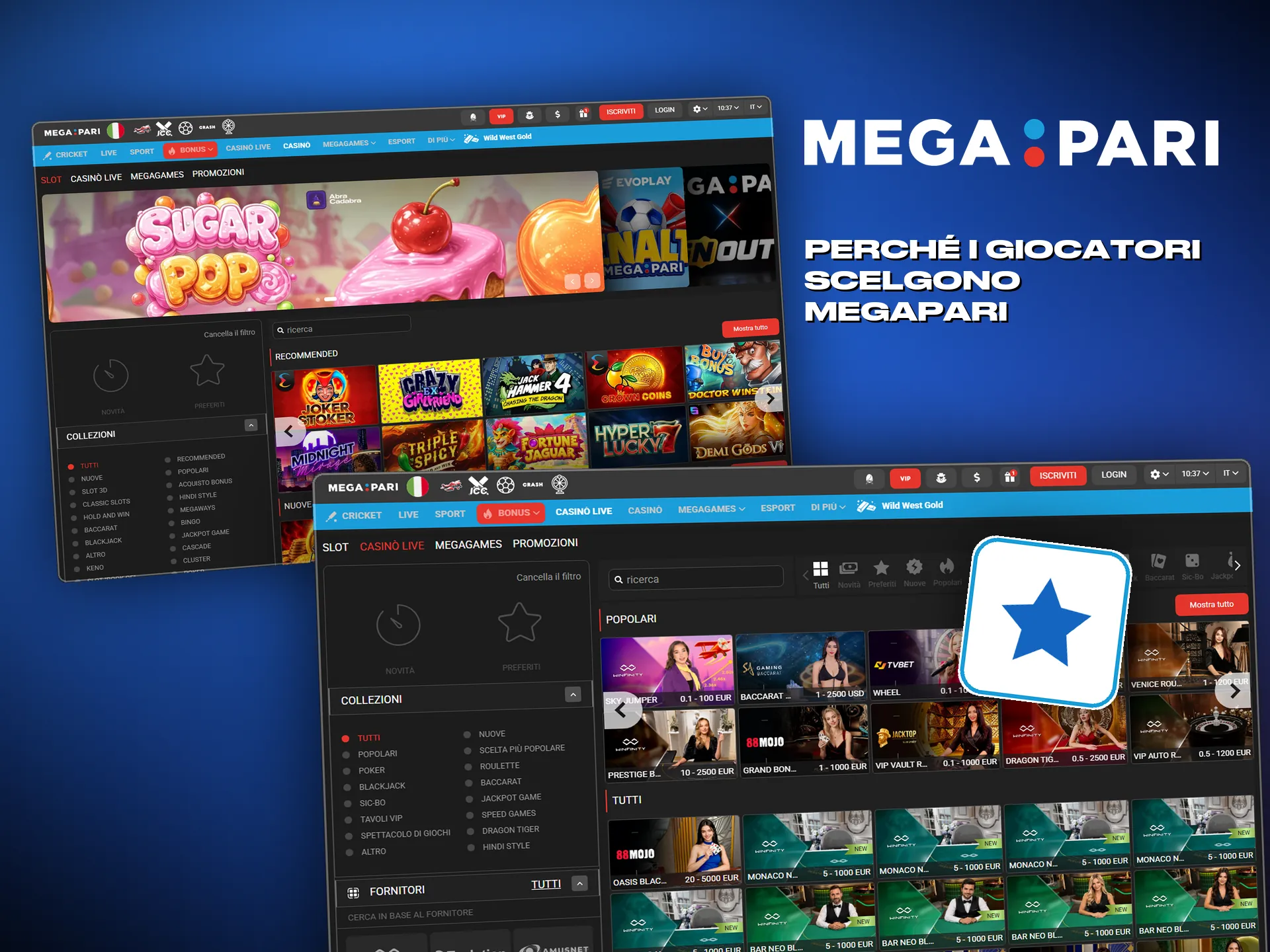 Perché i giocatori scelgono Megapari: bonus alti e offerta di giochi ampia
