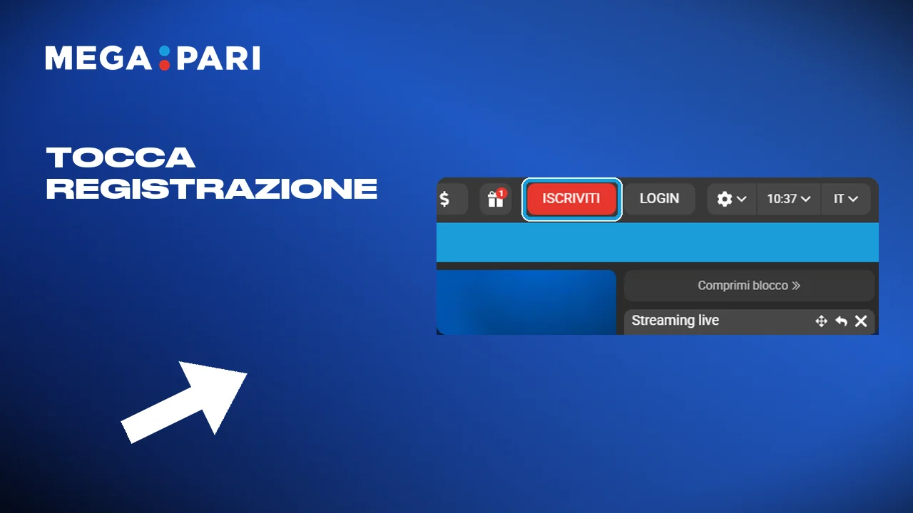 Toccando registrazione si apre il modulo